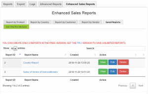 EDD Enhanced Sales Report Free Version - Saved Report
