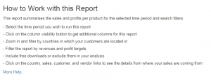 Guidelines on how to work the report