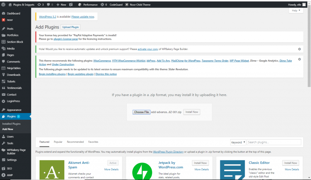 Installing the EDD Advanced Shortcode plugin