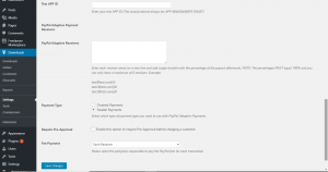 PayPal Adaptive Payments Settings Screenshot 1