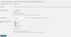 PayPal Adaptive PAyments General Settings