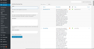 EDD Landing Page for Download Tags text fields