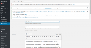 EDD Landing Page for Download Tags text fields