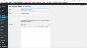 Setup and Installation of EDD Landing pages for Categories and Tags add your desired descriptions on the text fields provided