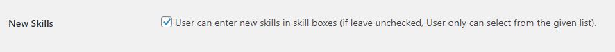 New Skills Settings |