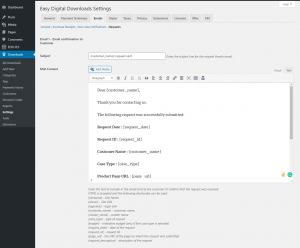 Email Template 1 – Email confirmation to Customer