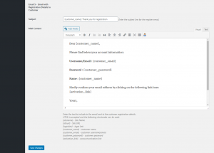 Email Template 5 - Email with Registration Details to Customer