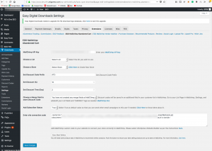 EDD Mailchimp Abandoned Cart Plugin Settings