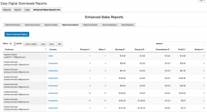 EDD Enhanced Sales Reports Pro Plugin Report by Customer