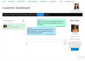 Freelancer Marketplace Plugin Customer Dashboard Messages View