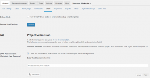 Freelancer Marketplace Plugin Emails Backend