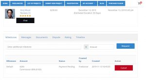 Freelancer Marketplace Plugin Project Milestones Frontend view