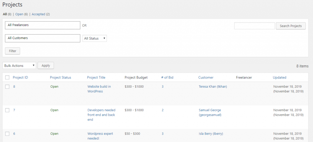 Freelancer Marketplace Project List at Backend | Freelancer Marketplace Project List at Backend