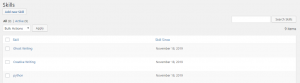 Freelancer Marketplace Plugin Skills List at Backend Settings