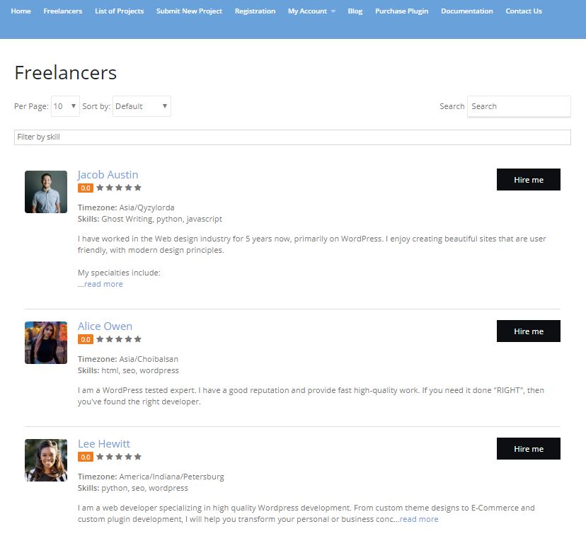 Freelancers List |